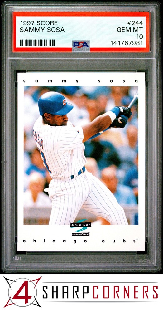 1997 Score #244 Sammy Sosa Cubs Pop 4 Psa 10Expert eBay listing since 2003:Consign your best today!