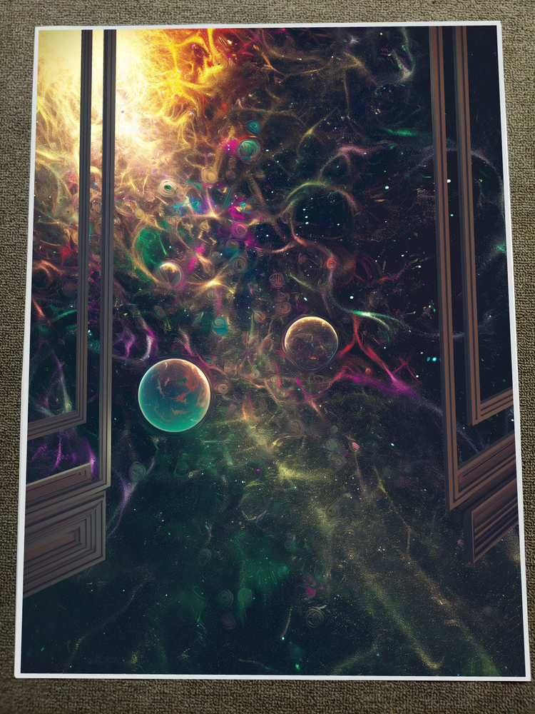 Cosmic Abstract Wall Art with Celestial Design Poster 18x24in-image