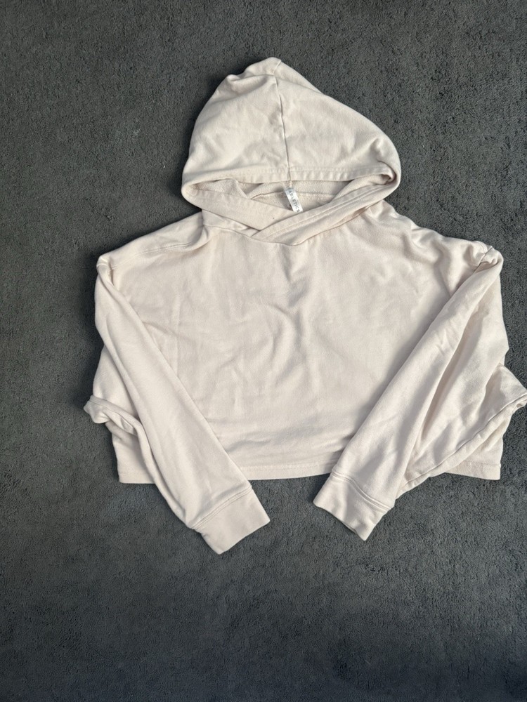 Fabletics Cropped Hoodie Women’s XS Light Pink Pullover Sweatshirt