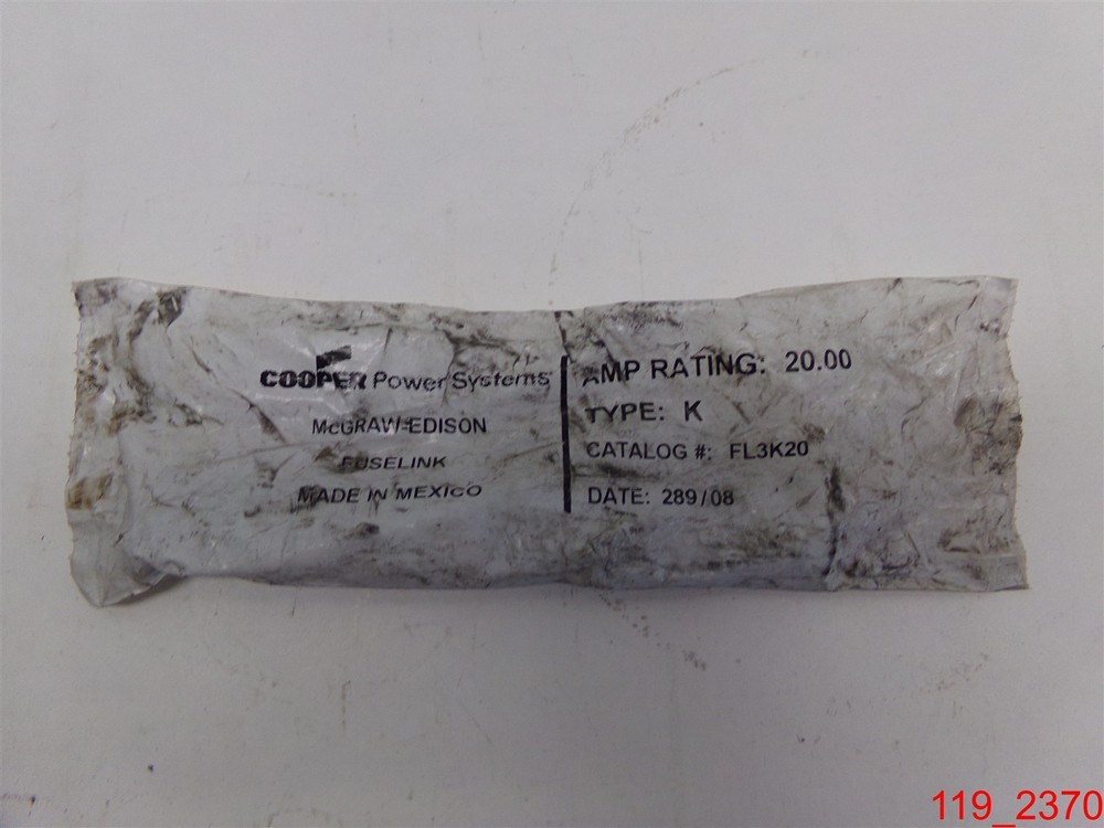 Qty=2: Cooper Power System FL3K20 289/08 Amp 20.00 Fuse Links Type K