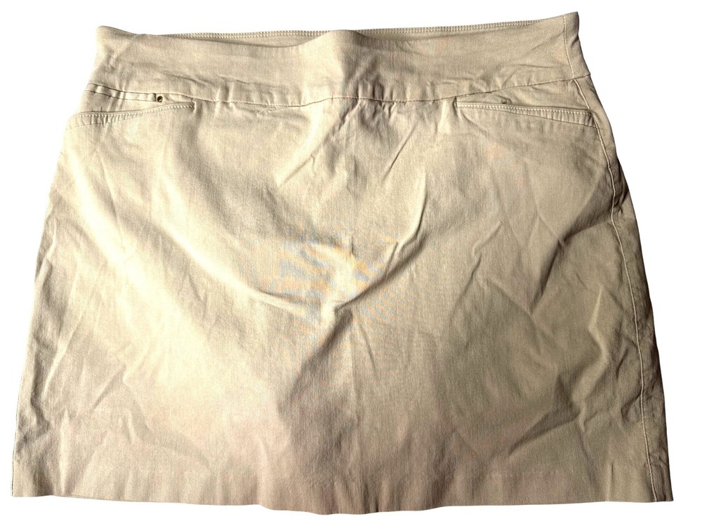 Attyre New York Womens Skort Beige Rayon/Nylon Blend Size 16
