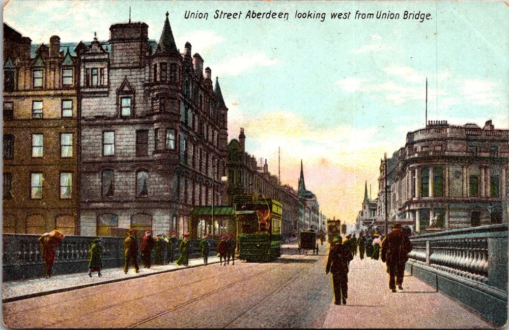 Dr Jim Stamps Postcard Union Street Abereen People Walking West