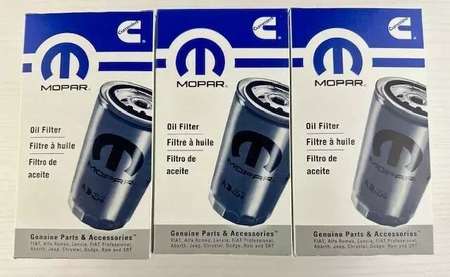 Set of 3 MO-285 5083285AA 1989-2020 DODGE RAM CUMMINS 5.9L 6.7L OIL FILTER