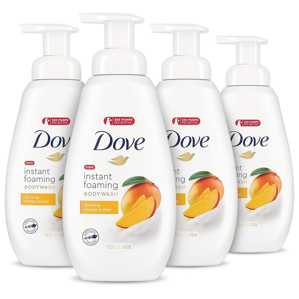 Luxurious Foaming Body Wash with Mango Butter - Glowing Skin 13.5oz Pack of 4
