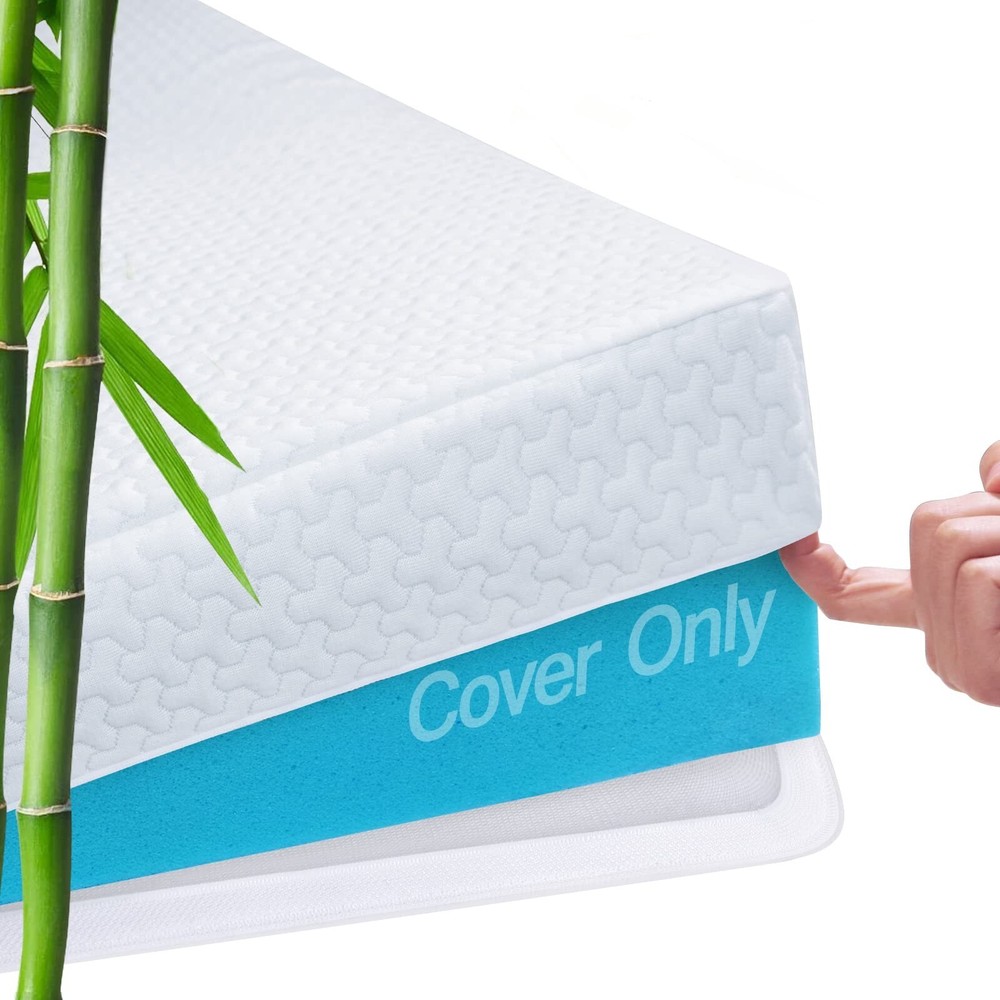 Mattress Topper Cover Queen Size (Only Cover) 3 Inch Mattress Protector Cooli...