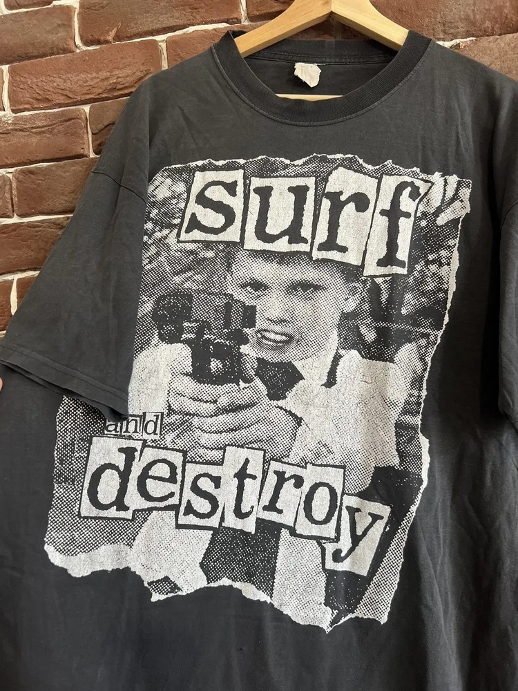 Vintage 90s Terror Worldwide Surf Destroy Cotton T Shirt Full Size S-5XL Z163