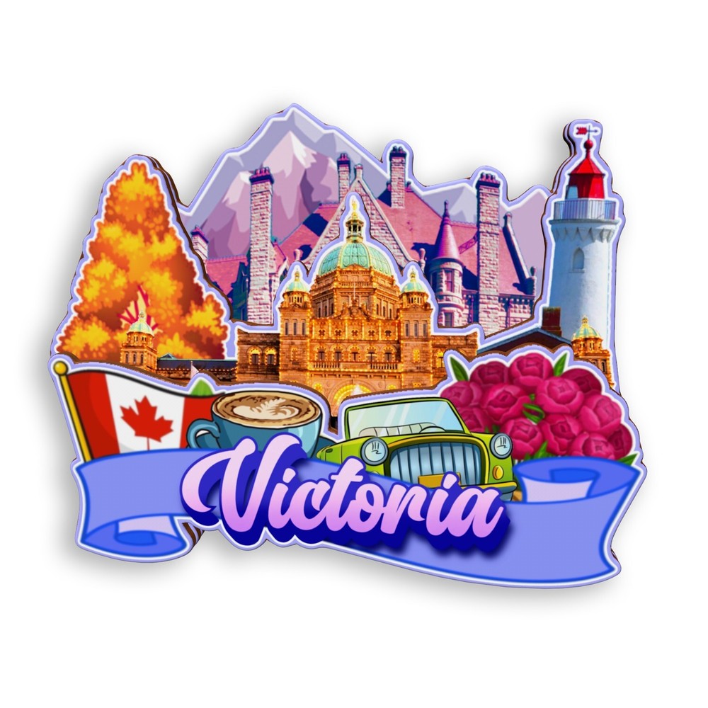Victoria Canada Refrigerator magnet 3D travel souvenirs wood craft gifts