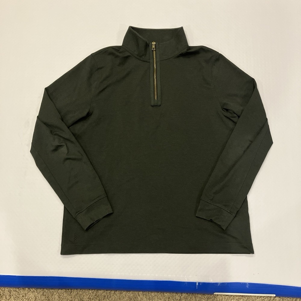 RHONE COMMUTER 1/4 ZIP BLACK PULLOVER SWEATER SWEATSHIRT MENS LARGE MOCK NECK