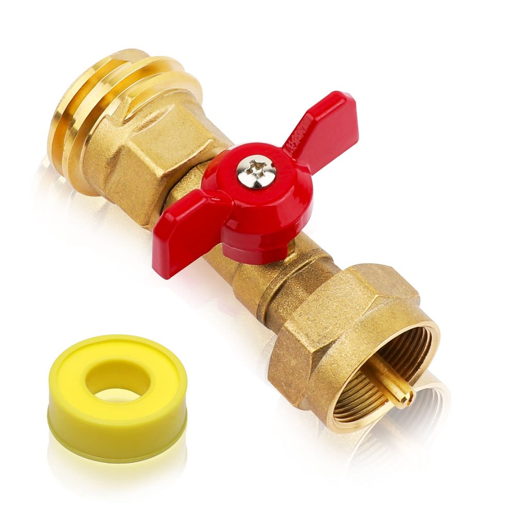 Aekops 1lb Propane Tank Adapter with Valve,20 lb to 1lb Propane Adapter Conve...