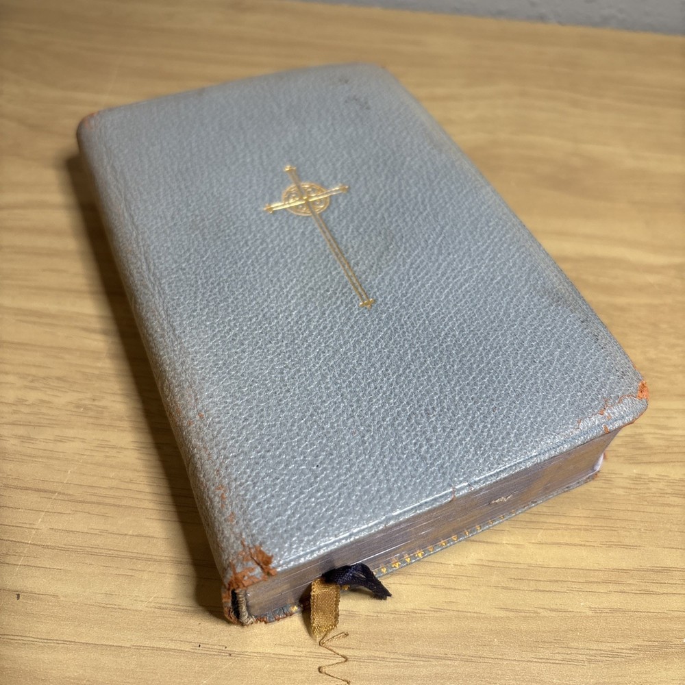 Book of Common Prayer Hymnal Gray Leather Nelson 1929 Vtg See Photos