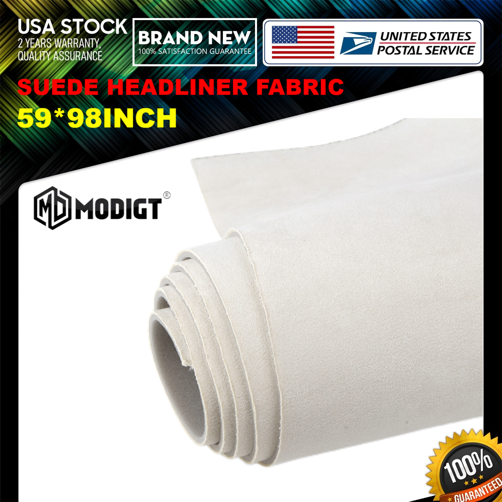 Beige Suede Headliner Fabric Material 60x98'' Auto Interior Roof Liner Polyether