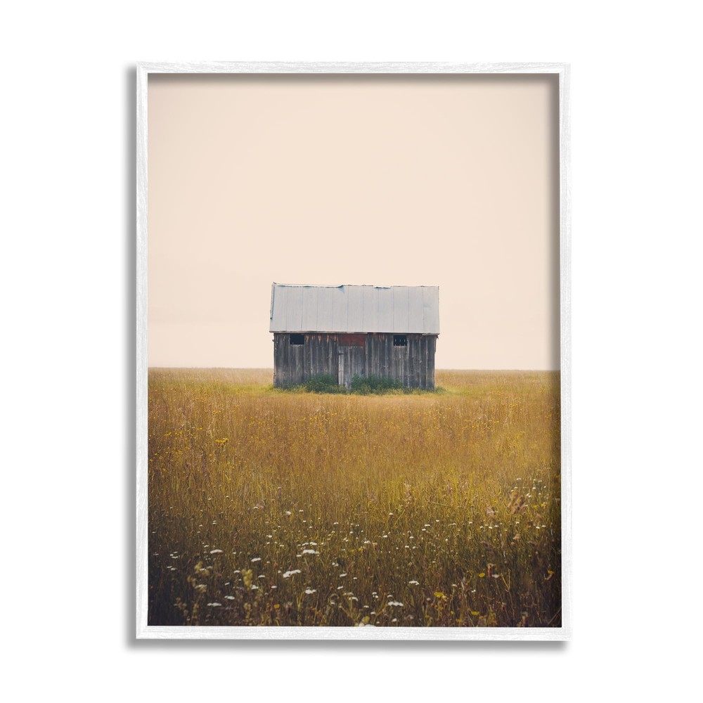 Rural Countryside Shack White Framed Giclee Art Design by Annie Bailey Art