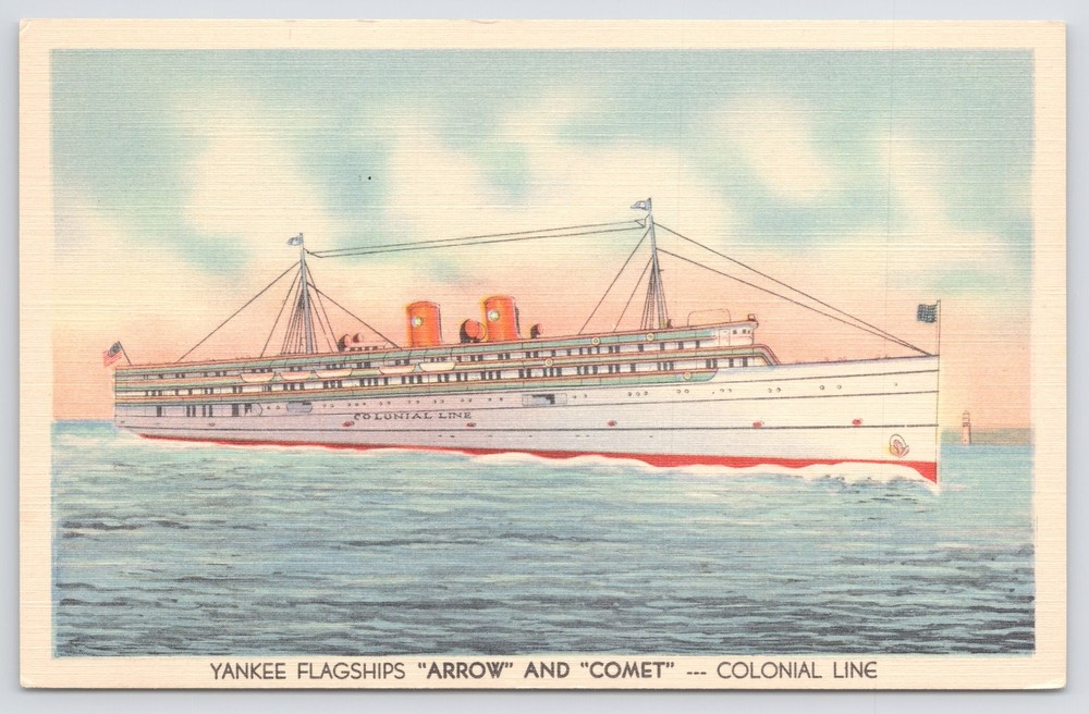 Transportation~Yankee Flagship Arrow & Comet Colonial Line~Vintage Postcard