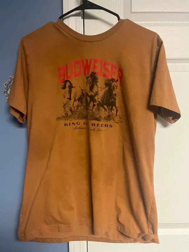 Budweiser T Shirt Large Adult Short Sleeve