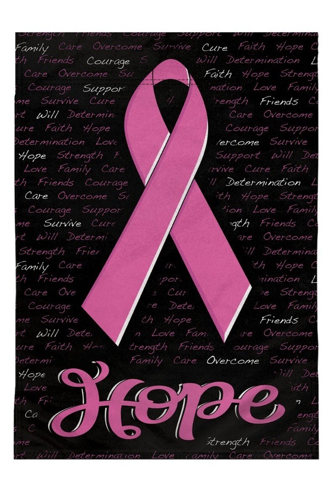 Pink Ribbon Garden Flag 12x18in Double-Sided Breast Cancer Flag Yard Porch Home