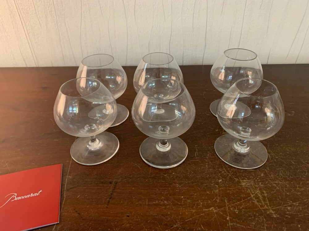 5 Lots Of 6 Baccarat Crystal Cognac Glasses (Price For A Lot Of 6)
