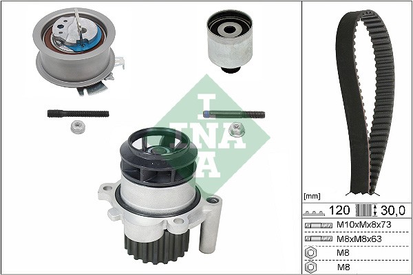 530 0201 30 INA Water Pump + Timing Belt Kit for Audi, Seat, VW, VW (FAW), VW (SVW)