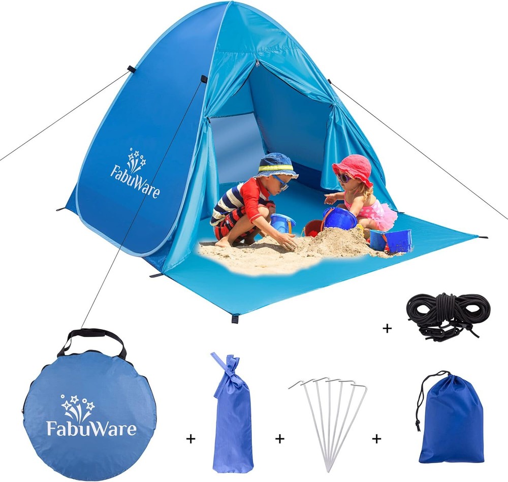 UPF 50+ Pop Up Beach Tent for Ultimate UV Sun Protection and Shade