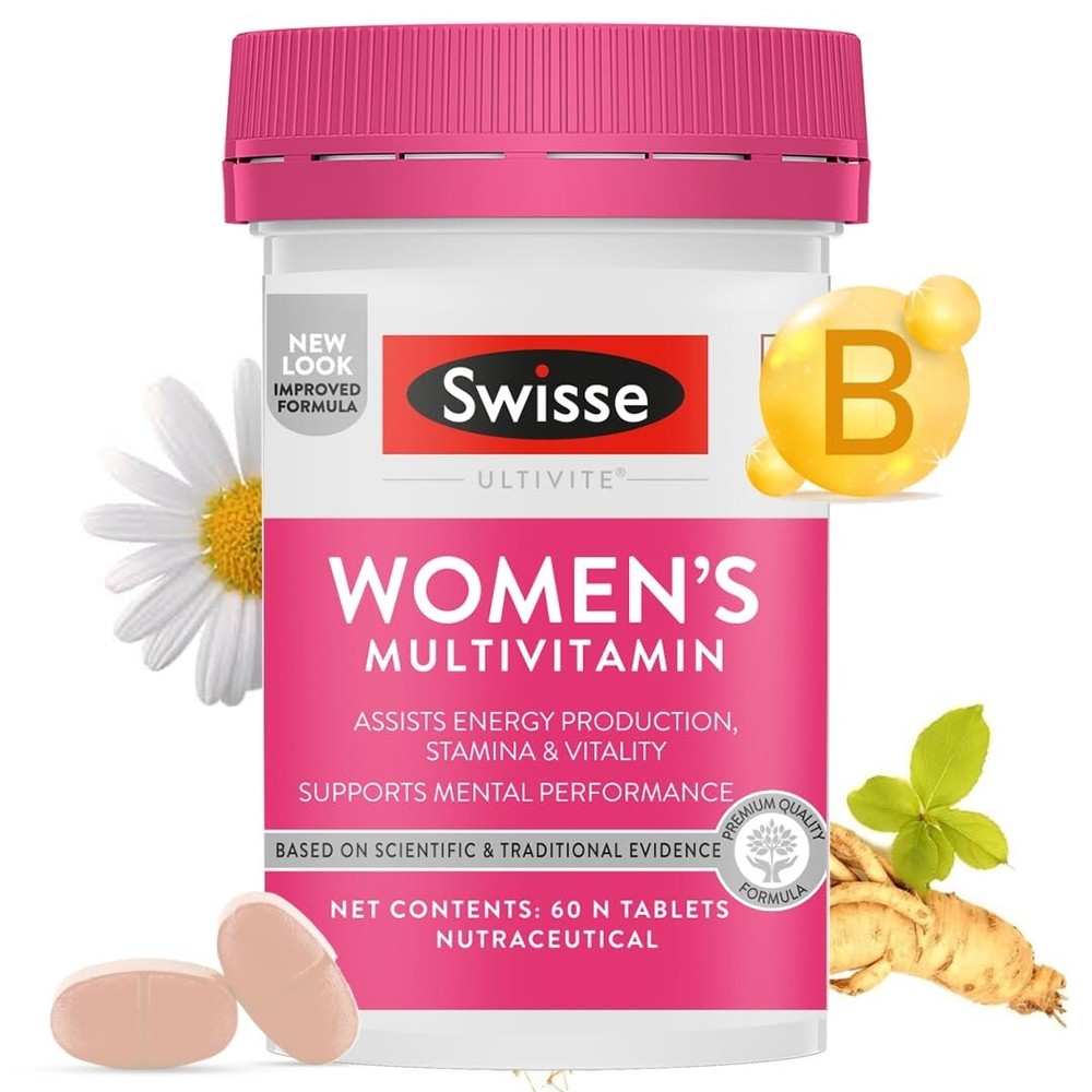 Swisse Women's Multivitamin Boosts Energy, Stamina & Vitality With Ginseng 60Tab