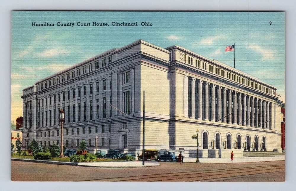 Cincinnati OH-Ohio, Hamilton County Court House, Antique Vintage Postcard
