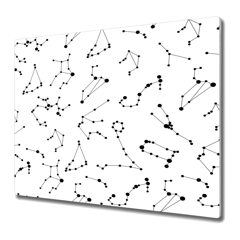 Glass Chopping Board Utensil Worktop Saver Black stars constellation 60x52