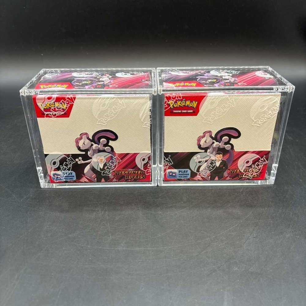 Lot (2) Pokemon SV10 Destined Rivals English Booster Boxes Sealed w/Acrylic CasePROBSTEIN is actively accepting consignments !!