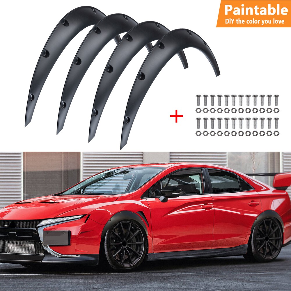 4PCS 89cm Universal Flexible Car Fender Flares Body Kit Wheel Extra Wide Firm.