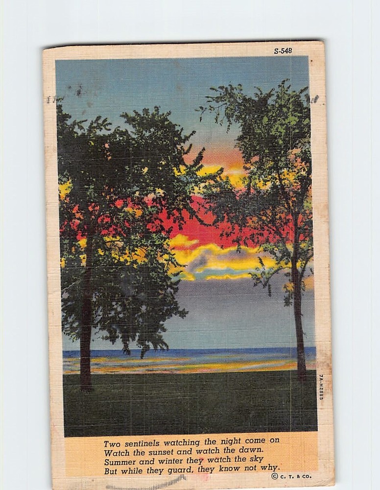 Postcard Ocean Sunset Scene