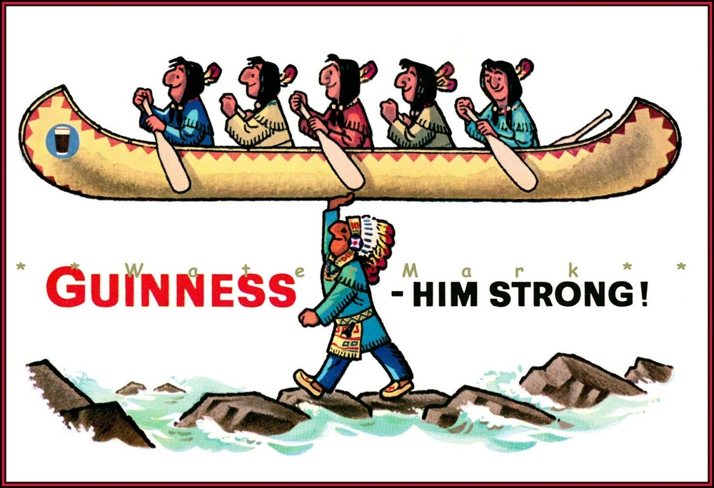 Canoe Guinness For Strength Vintage Poster Print Restored Retro Wall Beer Art