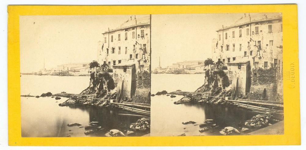 G2816~ ITALY – Genova c.1860s Stereoview - Degoix