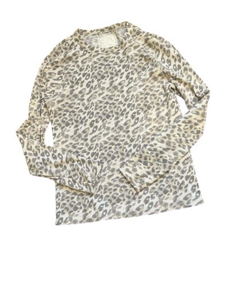 Aerie Women's XXL Beige Leopard Print Oversized Sweatshirt Crewneck Pullover