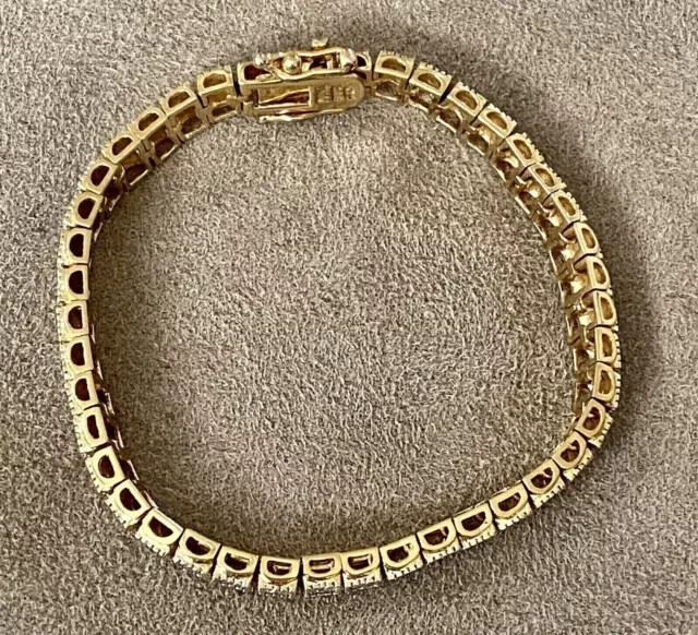 5CT Round Cut Lab Created Diamond Women's Tennis Bracelet14K Yellow Gold Plated