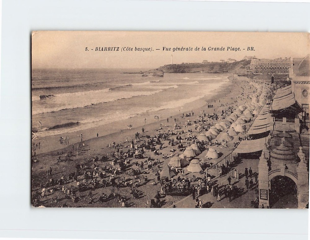 Postcard general View of Grande Plage Biarritz France