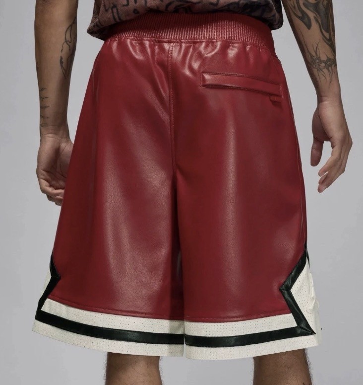 Air Jordan Faux Leather Shorts - Red/Black - Mens Size: XXL (HV0077 659)