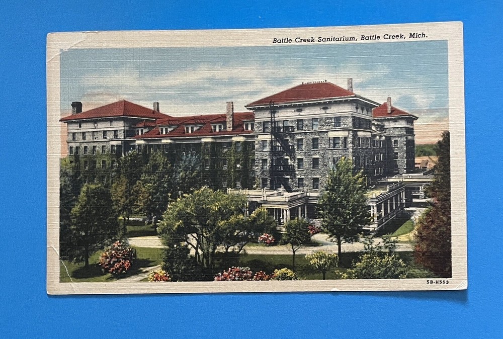 Battle Creek Sanitarium Battle Creek Michigan Linen Postcard