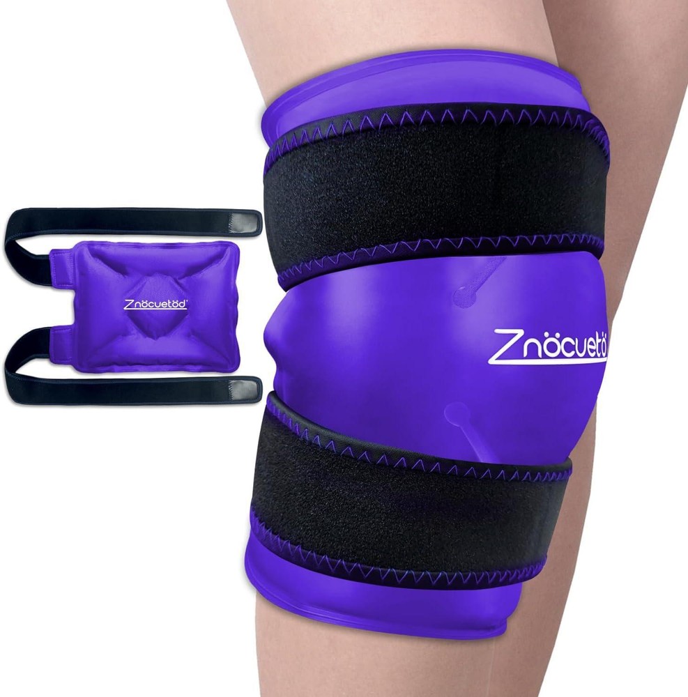 Enhanced Knee Ice Pack Wrap for Pain Relief, Large Gel Ice Pack for Knee Leg Inj