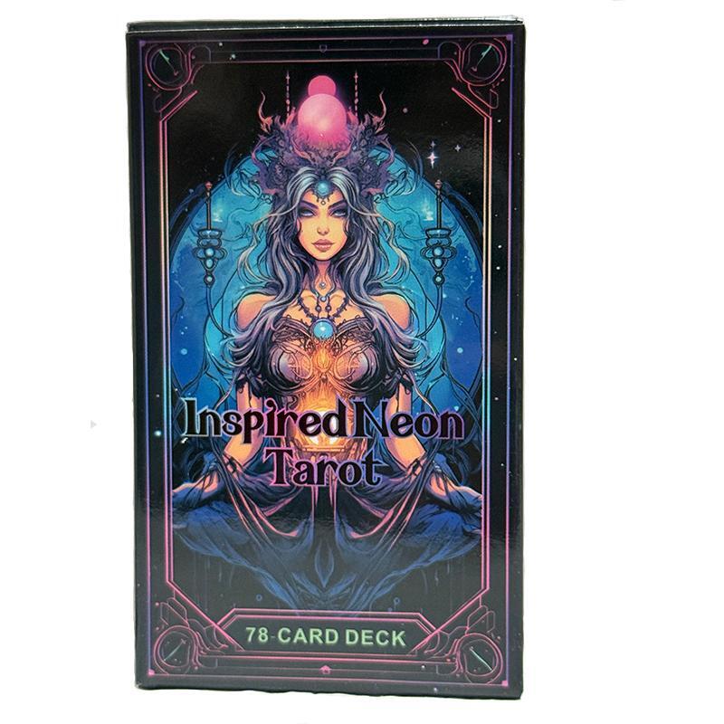 Inspired Neon Tarot Deck 78 Cards English Visions Divination Edition