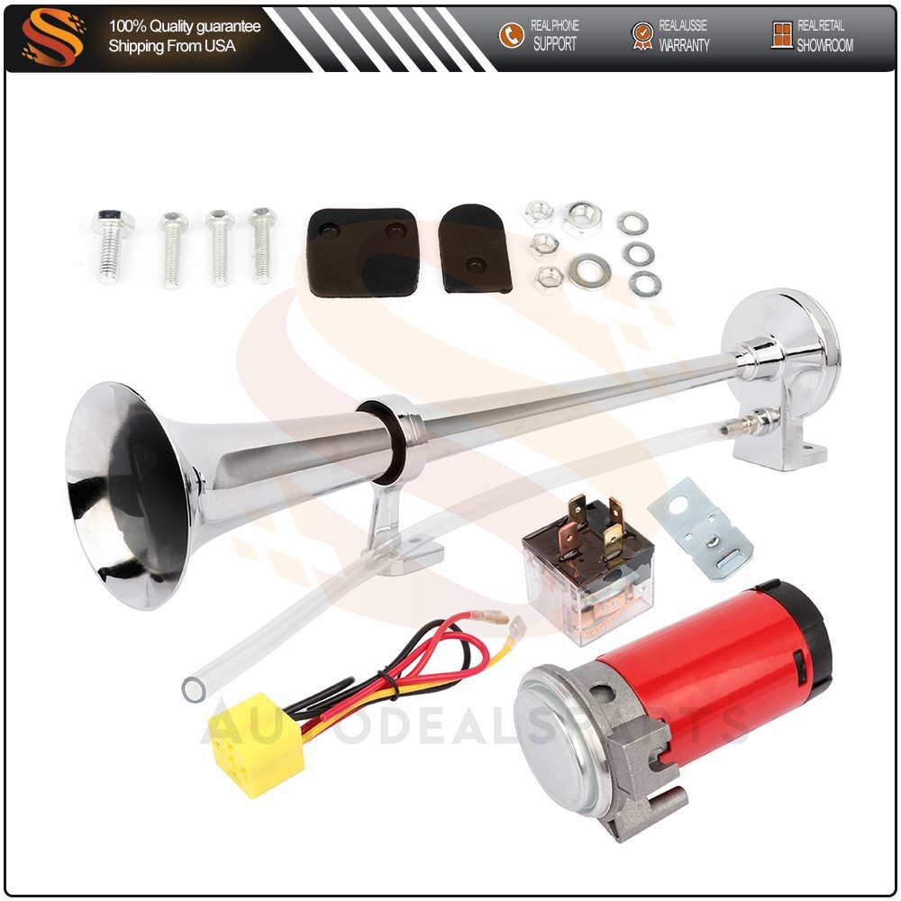 150DB 12V Single Trumpet Air Horn Compressor Kit For Lorry Train Car Truck Boat