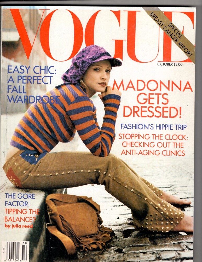 VOGUE Magazine October 1992 MADONNA BAREFOOT HIPPIE TRIP
