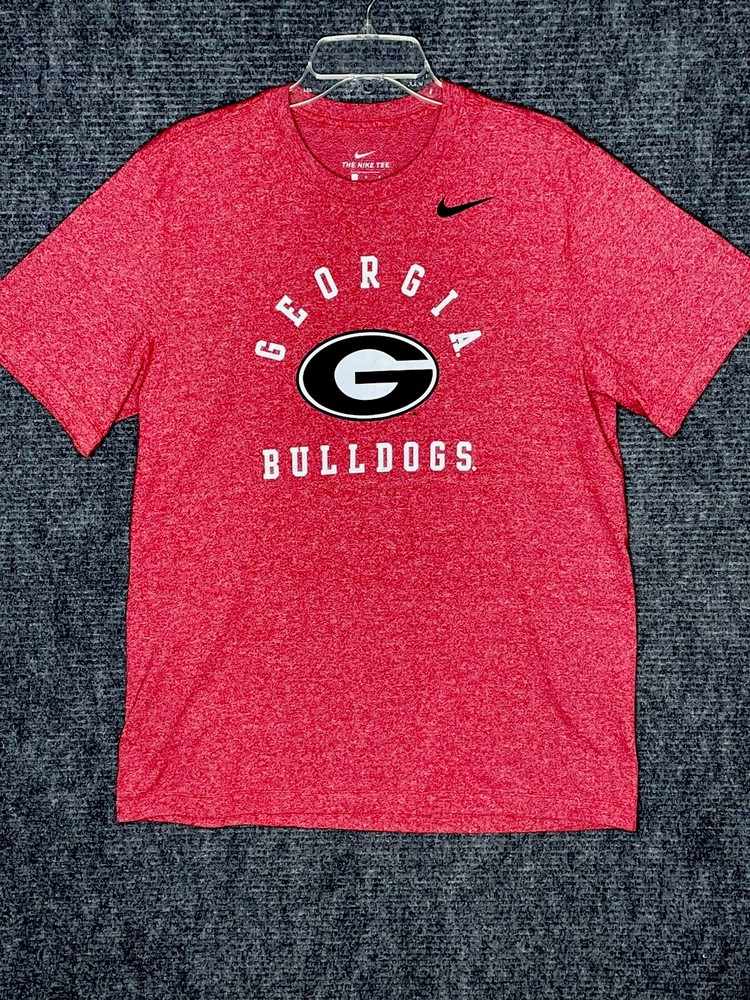 Nike Georgia Bulldogs T Shirt Mens Large Red Dri Fit Logo