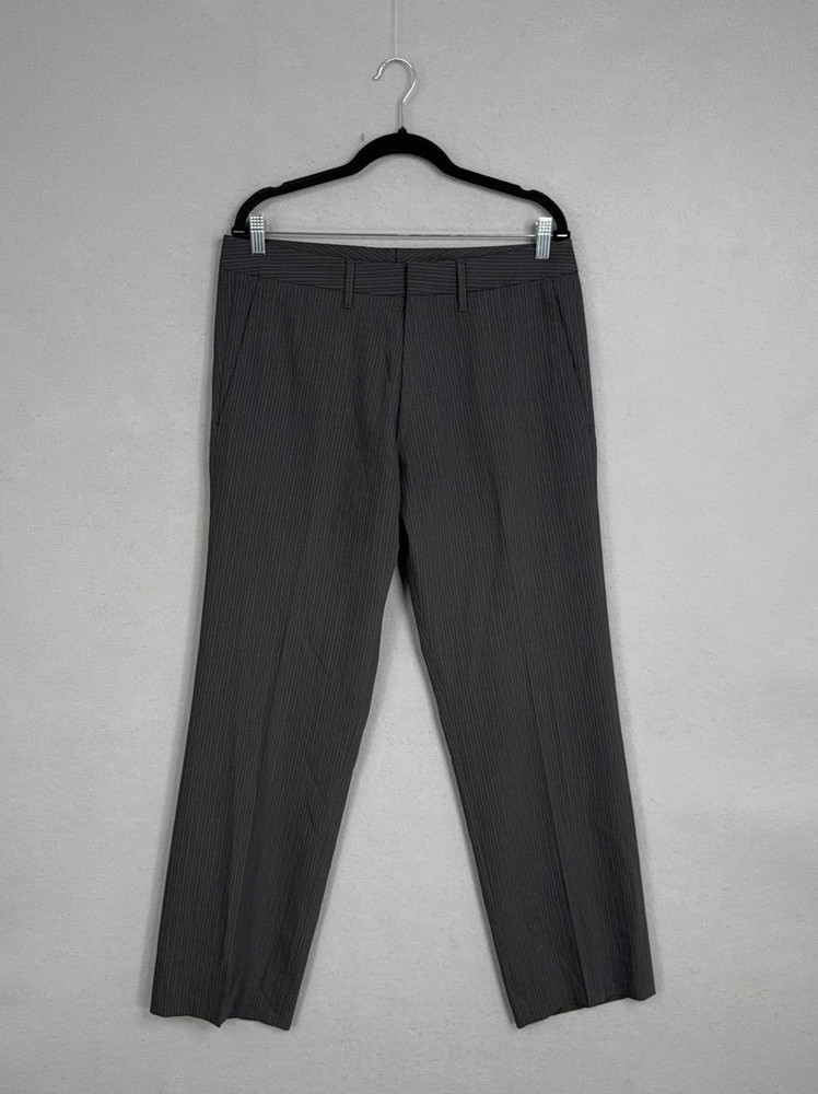 BOSS Hugo Boss Pants Mens 32x30 Gray Pinstripe Dress Slacks Wool Business Career