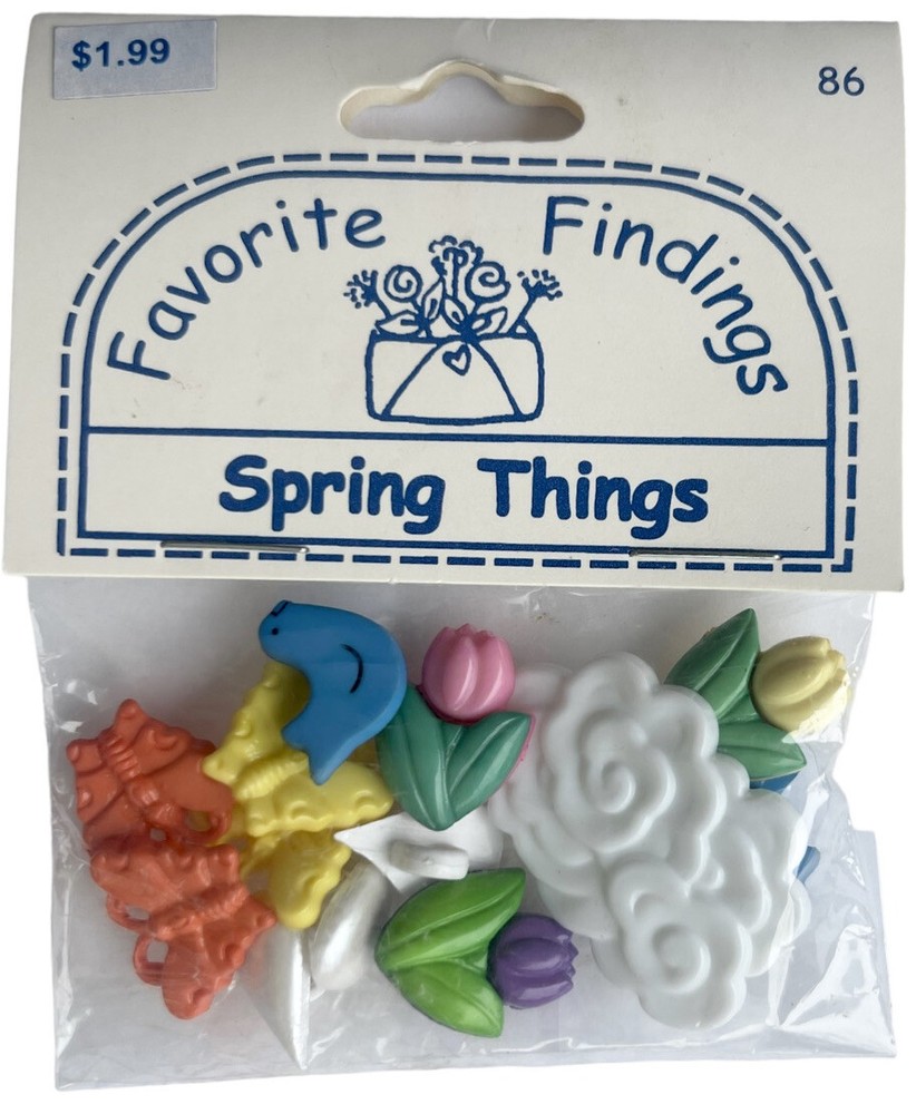 Buttons SPRING THINGS Easter Assorted Pack Favorite Findings Blumenthal Lansing