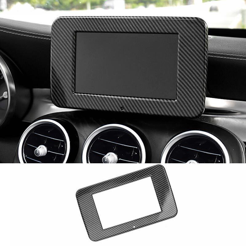 For Benz C-Class 2015-18 ABS Carbon Fiber Central Console Instrument Strip Trim