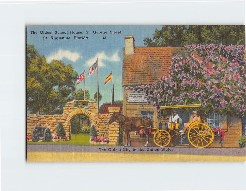 Postcard The Oldest School House Saint George Street St. Augustine Florida USA