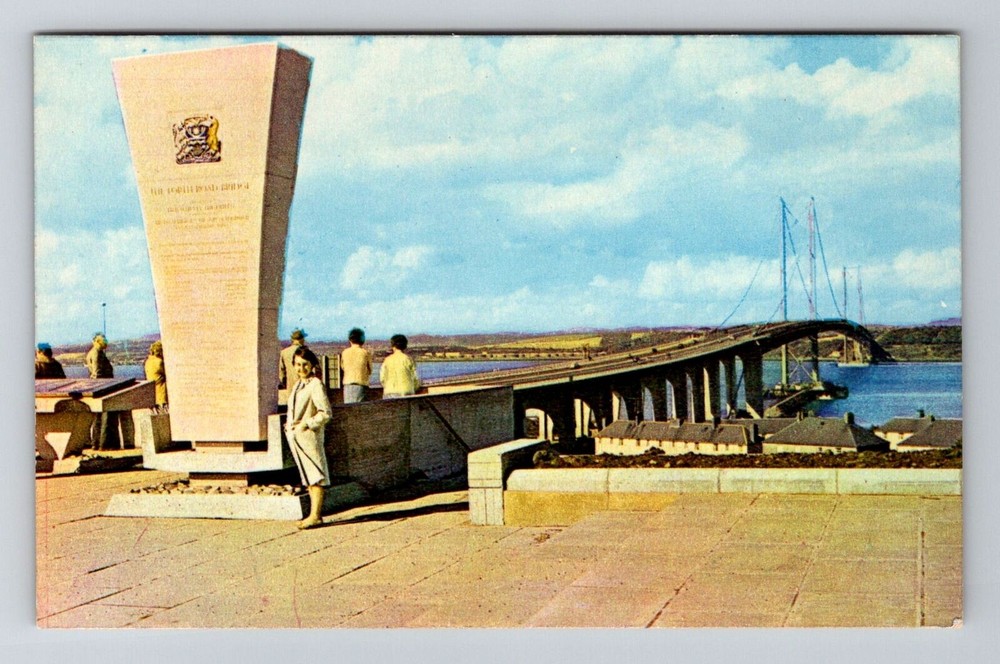 Edinburgh-Scotland, Forth Road Bridge South Queensferry, Vintage Postcard