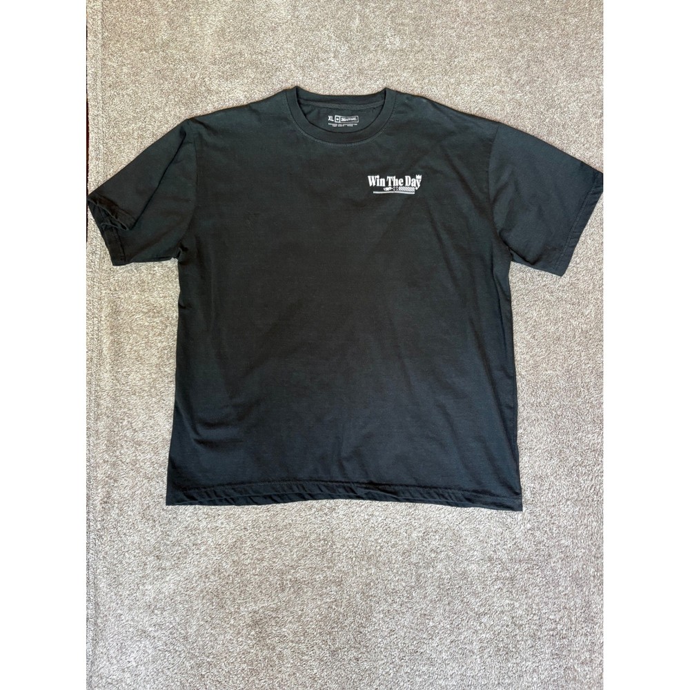 210 Apparel Win The Day Black Graphic Print T-Shirt Mens XL