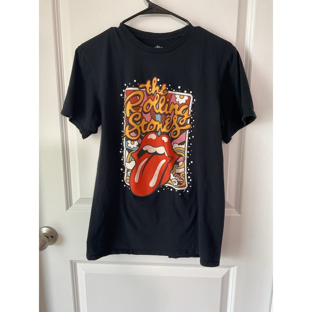 The Rolling Stones Tongue Graphic T Shirt Black M Cotton Band Tee