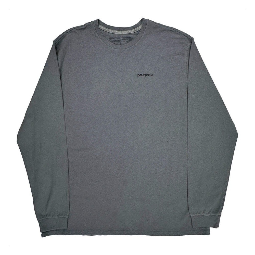 Patagonia Graphic Long Sleeve T-Shirt - 2XL Gray Cotton
