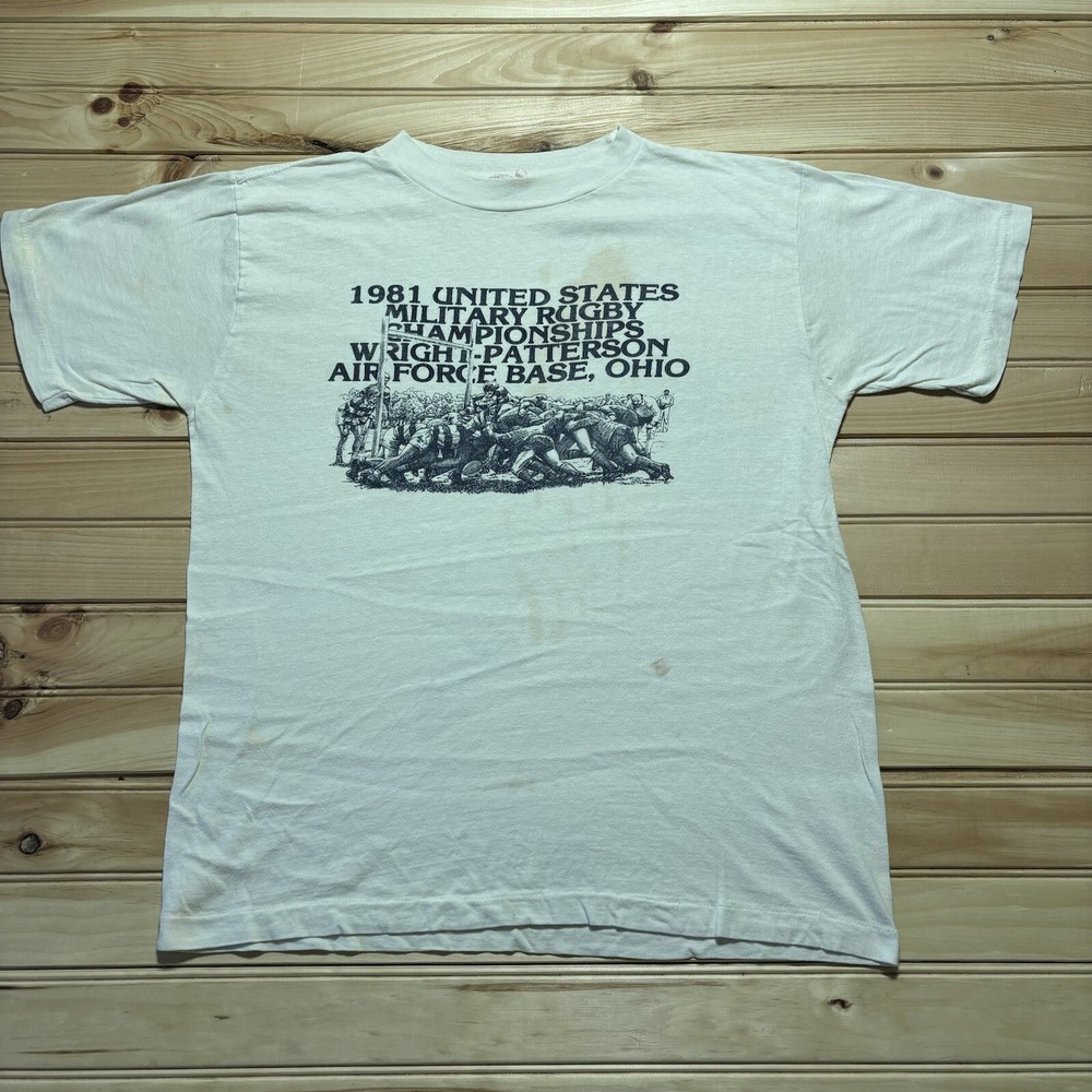 Vintage 1981 United States Military Rugby Championships AF Base Shirt Size M/L