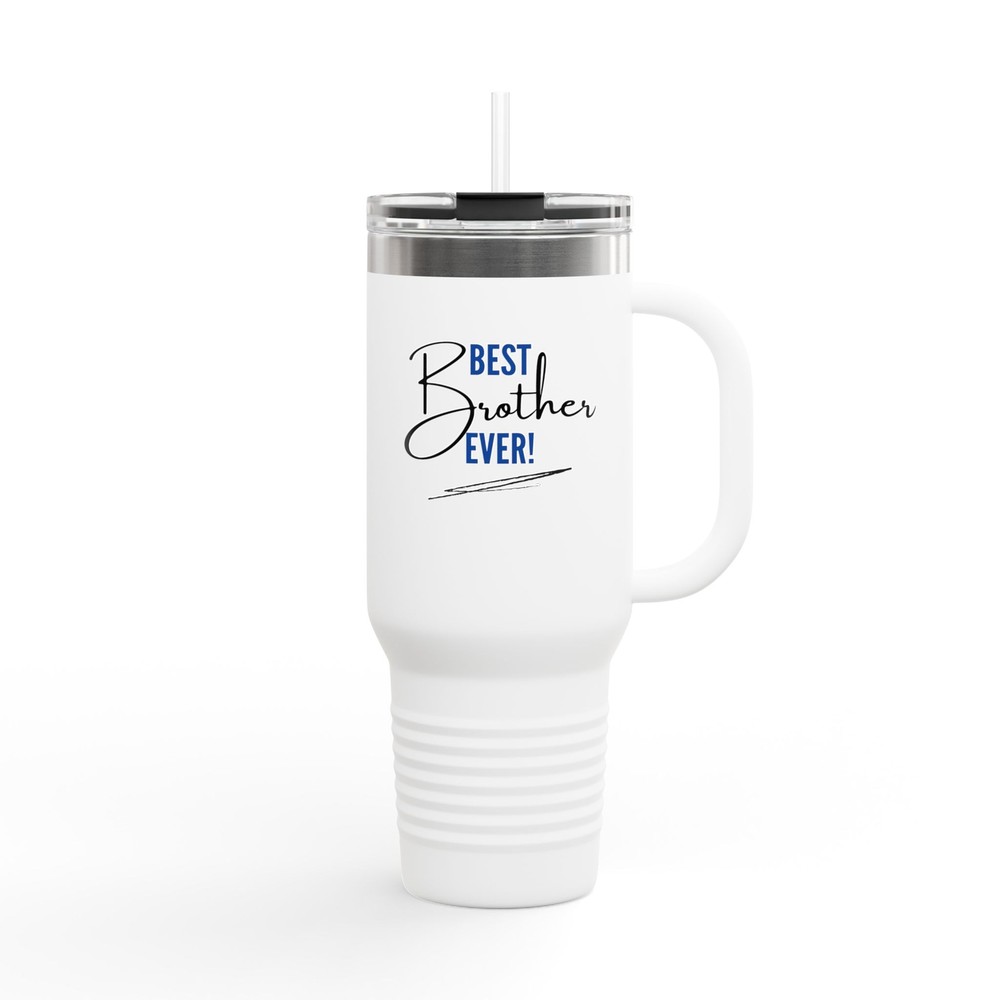 Travel White Tumblr Insulated Travel Mug 40oz - Coffee Lover Gift, On-the-Go
